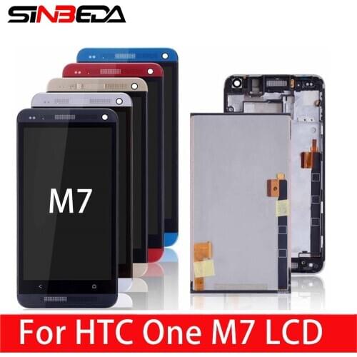 Original 4.7"LCD For HTC ONE M7 LCD Display Touch Screen Frame Digitizer Assembly For HTC ONE M7 801e Single SIM LCD Replacement