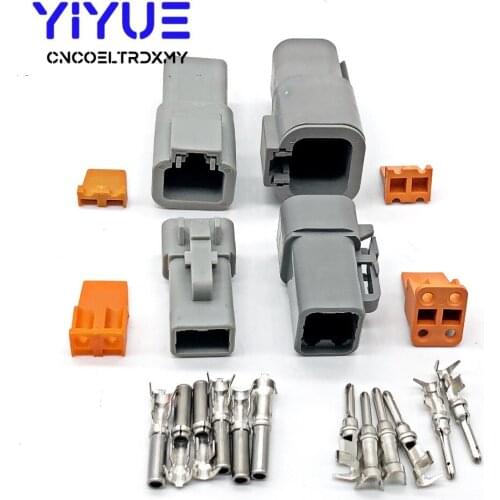 1 Set Deutsch DTP 2/4 Pin Gray Male Female Waterproof Electrical Auto Connectors Plug DTP06-4S/DTP06-2S DTP04-4P/DTP04-2P