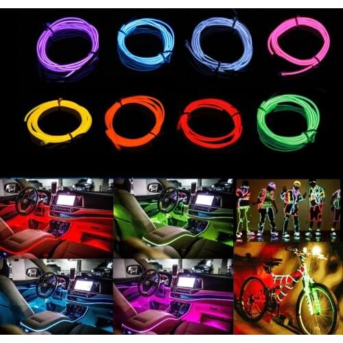 1M LED Light Glow EL Wire String Strip Rope Tube Decor Car Party + Controller