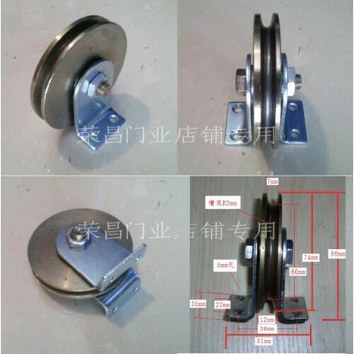 1Piece (For 6MM Rope) Wheel Diameter:74mm Steel Wire Rope U Groove Pulley U Shaped Grooved Iron Wheel