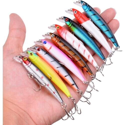 12 PCS Fishing Lures Bait 3D Eye 8cm/5g Minnow Crankbait Wobblers Perch Artificial Bait Pike Carp Bait Swim Bait Fishing Lure