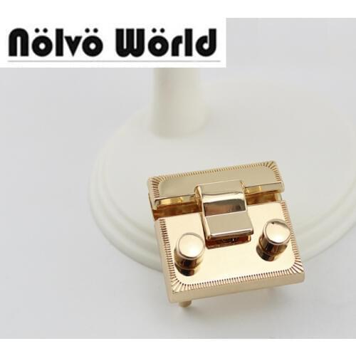 20pcs 35*35mm trendy lock gold color locks thumb lock closure fasteners metal new fashion push locks