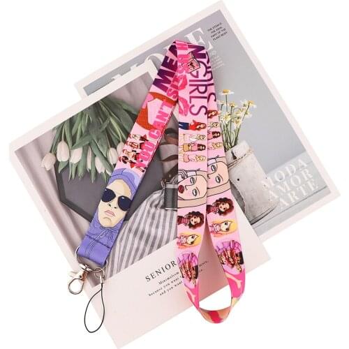 24pcs/lot MD582 DMLSKY Cartoon Girls Keychain Phone Lanyard Cartoon Punk Neck Strap for Keys ID Card Mobile Phone Lanyards