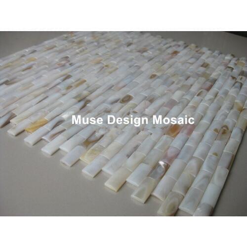3D Natural White Shell mosaic tile, kitchen shower wallpaper bath DIY reception Cabinet Counter Luxury Wall Brick decoration