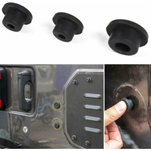 3x Anti-dust Waterproof Rubber Tailgate Plugs Sets for Jeep Wrangler 2018 JL JLU