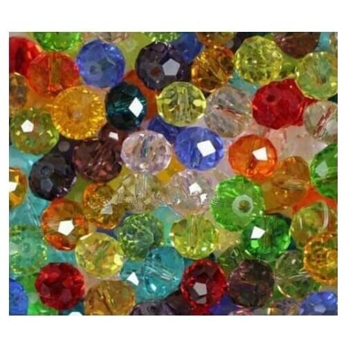 4mm 6mm 8mm Rondelle Faceted Glass Beads bracelet for Jewelry Making loose strand Mixed white black Cut curtains fg43 crystal