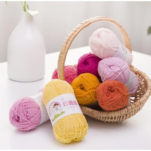 40G/Roll Milk Cotton Yarn Knitting Crochet Craft Babycare Sweater Scarf Hand Knitting Thread For Cardigan Scarf Hat Sweater Doll