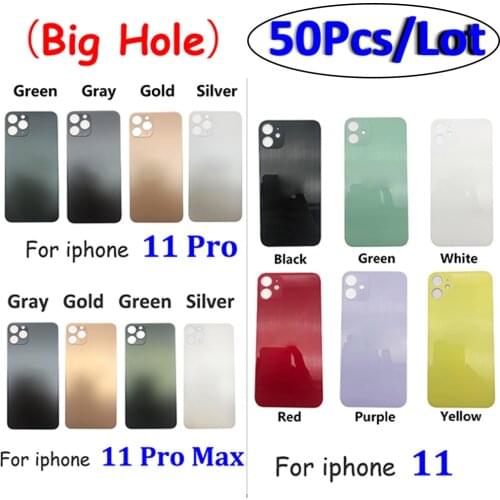 10Pcs/Lot,Big Hole Back Battery Cover Rear Cover Glass For Iphone 11 Pro Max