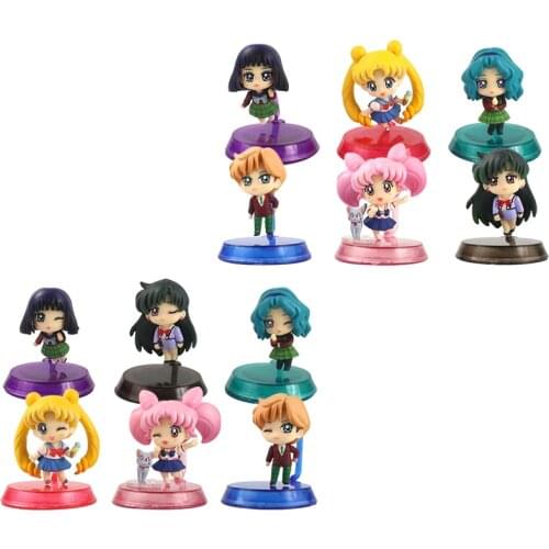 6pcs/set 5-5.5cm Cartoon Q Version Figure Toys PVC Collection Model Doll