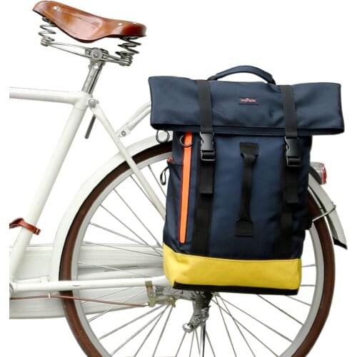 Tourbon Outdoor Bike Pannier Bag Bicycle Cycling Rear Bikepack Seat Saddle Handbag Laptop Case School Bag Tote Waterproof Nylon