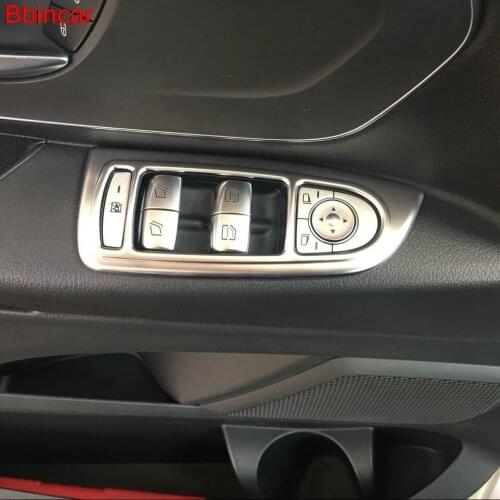 Bbincar Interior Styling Window Lifter Switch Buttons Panel Trim Strip ABS Chrome Plate Trim 2pcs For Mercedes-Benz VITO 2016
