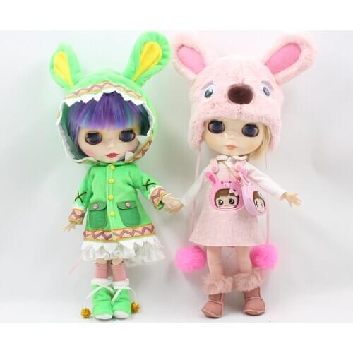 Free shipping pink dog Set&Green animal Set suitable for 1/6 blyth and ICY doll DIY fashion accessoires BJD licca doll reborn