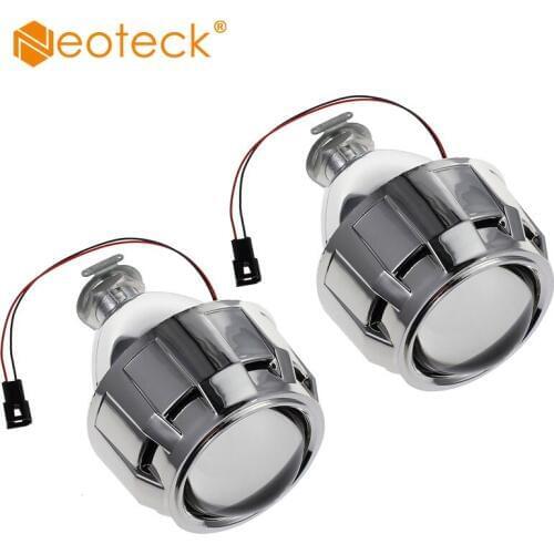 Left Side) Neoteck 2Pcs/Set 2.5" Mini HID Bi-xenon Projector Light Lamp lens Kit Headlight Bulb Shroud H1