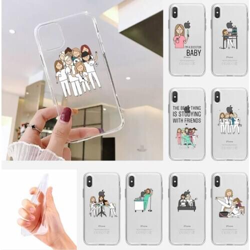 Cartoon Doctor Nurse Phone Case Transparent clear case for Xiaomi Redmi K30s ultra note 8 9 pro max 9s 10T Pro 11 10 lite