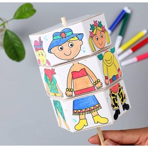 Children Painting Tool Graffiti Changing Clothes Watercolor Painting Handmade DIY Painted Coloring Painting Art Children Toy