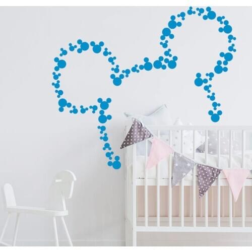 Disney Mickey Mouse Vinyl Wall Stickers For Kids Room Decorative Bedroom Accessories Home Decoration