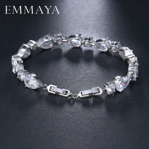 EMMAYA New Woman 2017 Cubic Zirconia Jewelry Stunning Water Drop CZ Stone Bracelet Bridal Wedding Jewelry Gift