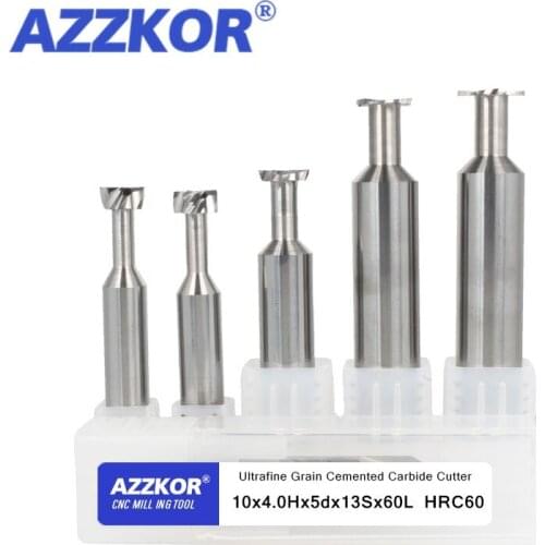 AZZKOR Tungsten steel Alloy Milling Knife T Slot Milling Cutters Machining Hard Aluminum Copper Wood Special Groove Type Cutters