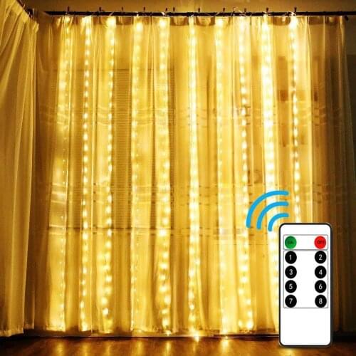 3x2/4x2 Remote Control icicle Curtain Fairy Lights Christmas Lights LED String Lights Garland Party Garden Street Wedding Decor