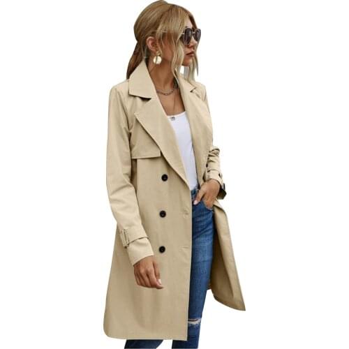 Женские длинные тренчи Goocheer China At AliExpress