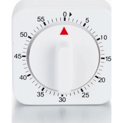 60 Minutes Kitchen Timer Count Down Alarm Reminder White Square Mechanical Timer for Kitchen