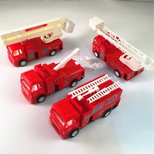Fire Engine Truck Diecast Model Rotatable Fire Truck CarFire Fighting Truck Diecast Sprinkler Fire Engines Toys For Children