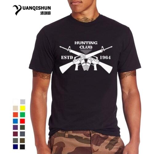 Fashion Cool Men T shirt Funny M4A1 Gun Tshirt Taliban Hunting Club 1964 High Quality Printed T-Shirt 16 Colors Boutique Tees