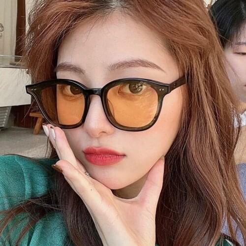 DYTYMJ Fashion Cat Eye Sunglasses Women 2021 Classic Round Sunglasses Women Luxury Brand Yellow Shades for Women Gafas De Sol