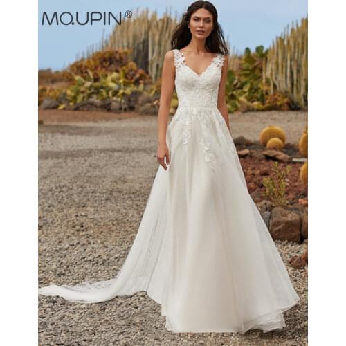 MQUPIN Sleeveless Wedding Dresses