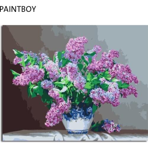 PAINTBOY Framed DIY Painting By Numbers Flowers Coloring By Numbers Hand Painted On Canvas Home Decor Wall Art