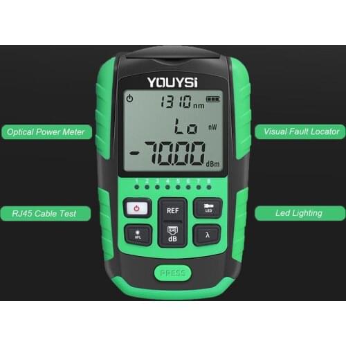 2021 new 4 in 1 5G 10 wavelength optical power meter visual fault locator fiber optic tester VFL network cable test