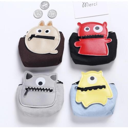 NEW Popular Cartoon girl wallet bag ladies face zipper mini Food coin purses childrens purse plush bolsa de moeda coins pouch