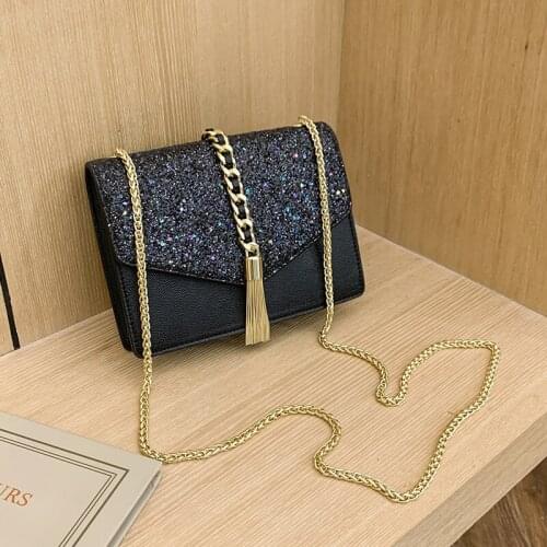 2021 wholesale bag female new small womens bag sequin tassel small square bag hundred shoulder slant bag manufacturers designer