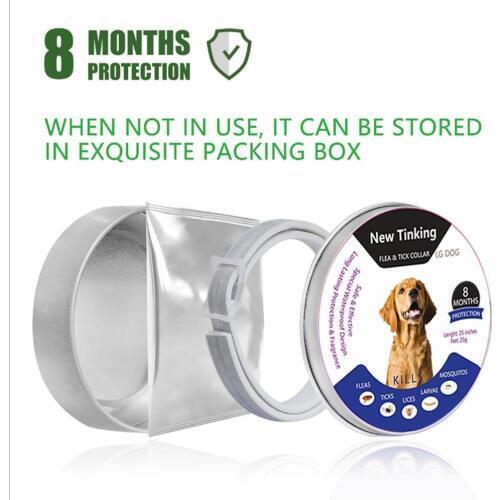 Dog Flea Collar Eliminating Tick Flea Mosquito Pest Repellent Collar 63.5cm for Pet Dog Pest Removing Oil Flea Repellent Collar