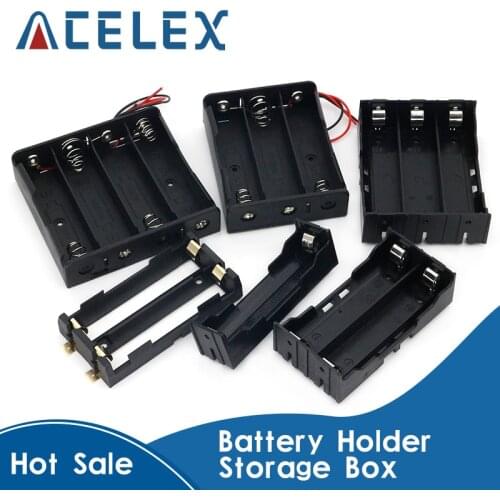 ABS 18650 Power Bank Cases 1X 2X 3X 4X 18650 Battery Holder Storage Box Case 1 2 3 4 Slot Batteries Container With Hard Pin