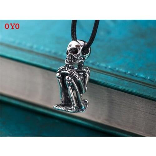 Real S925 Silver Mens Pendant Skull Pendant