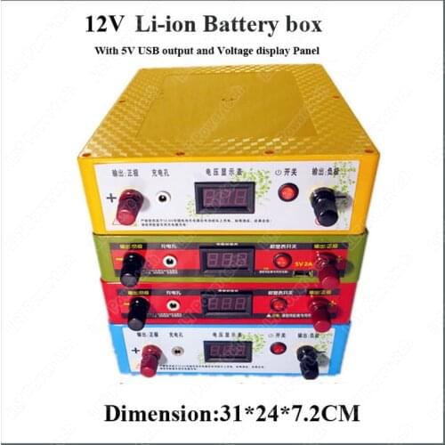 12V Portable power station Battery Box with 5V USB output Back up power plastic 18650 Battery case