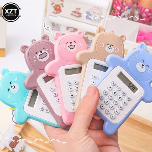 Portable Kawaii Mini Candy Color School & Office Electronics Creative Calculator Button Cute Calculator School Supplies Scie