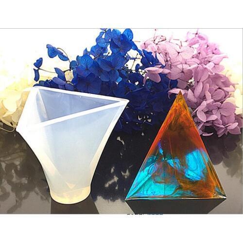 Transparent Silicone manual three pyramid three cubic silicone pyramid energy tower DIY mould jewelry resin molds for jewelry