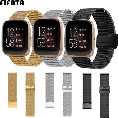 FIFATA Metal Wrist Band For Fitbit Versa 2 Strap Bracelet For Fitbit Versa/Versa Lite/Blaze Watch Strap For Amazfit Bip GTS GTR