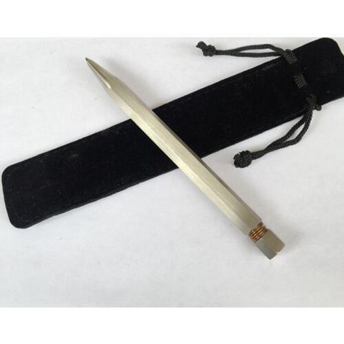 5 pcs Handmade Pressing Stainless Steel Pen Solid Six Rowed Metal Ballpoint Pen Tactical Pen Self Defense EDC