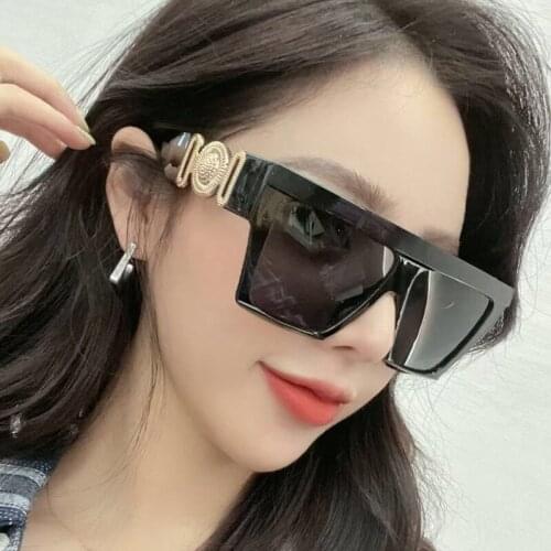 Samjune New Fashion Oversized Sunglasses Women Vintage Square Gradient Shades One Piece Lens Big Sun Glasses For Female Eyewear