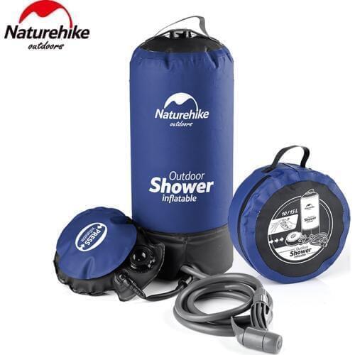 Naturehike 11L Camp Shower Water Bag Car Washing Pressure Faucet Portable Inflatable Bath Shower Bag Outdoor Gear