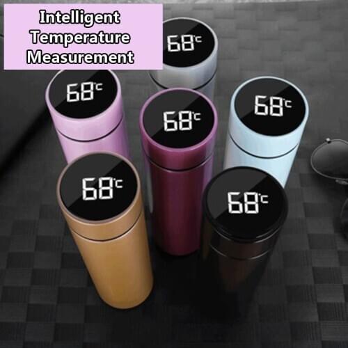 500ML Intelligent Thermos Vacuum Flasks for Tea Water Coffee Thermo Bottle Cup Temperature Display Stainless Steel Thermal Mug