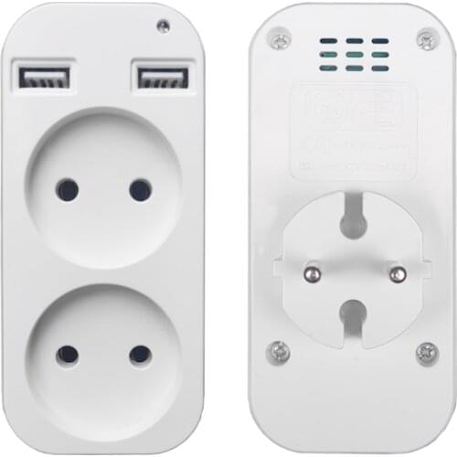 USB Wall Socket Extension Outlet Adapter For phone charge Free shipping 10A 250V dual usb 5V 2A Z91