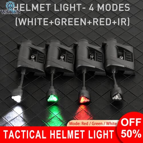 WADSN Tactical Flashlight Tec Charge Pro MPLS Signal Lamp Airsoft Helmet Wapen Light Red/Green/White/IR LED Softair Illumination