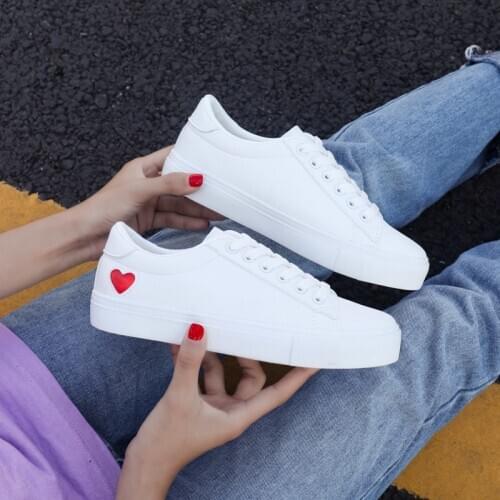 Zapatos de lona planos para mujer, zapatillas informales con cordones en forma ,color blanco, talla Europea 35-40