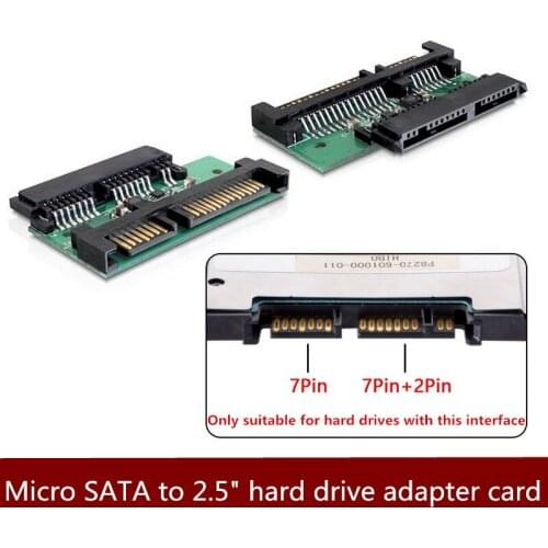 1.8" SSD Micro SATA to 2.5" hard drive adapter card 3.3V, Micro SATA 16pin to SATA 22pin interface can be put into a laptop 1pcs