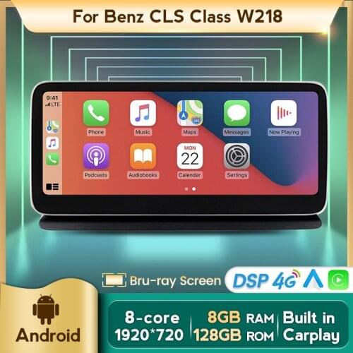 12.5"1920X720 Blu-ray Wireless Carplay Android Car GPS Navigation Multimedia Player For Mercedes Benz CLS Class W218 2011-2018