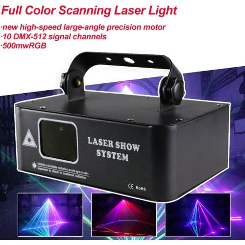 2021 500mw RGB Full Color Scanning Laser Light Sound Control Stage Patterns Laser Projector For Disco DJ Christmas Club KTV